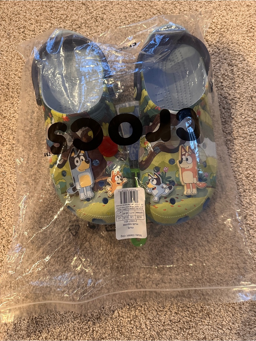 CROCS Kids Graphic Clogs in Yellow & Blue
